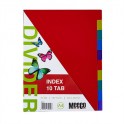 Meeco Index 180 Micron Multi Colour 10 Tab Plain