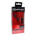 Amplify Pro Vibe Series Earphones with Microphone Black & Red